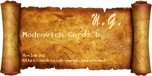 Modrovich Geréb névjegykártya